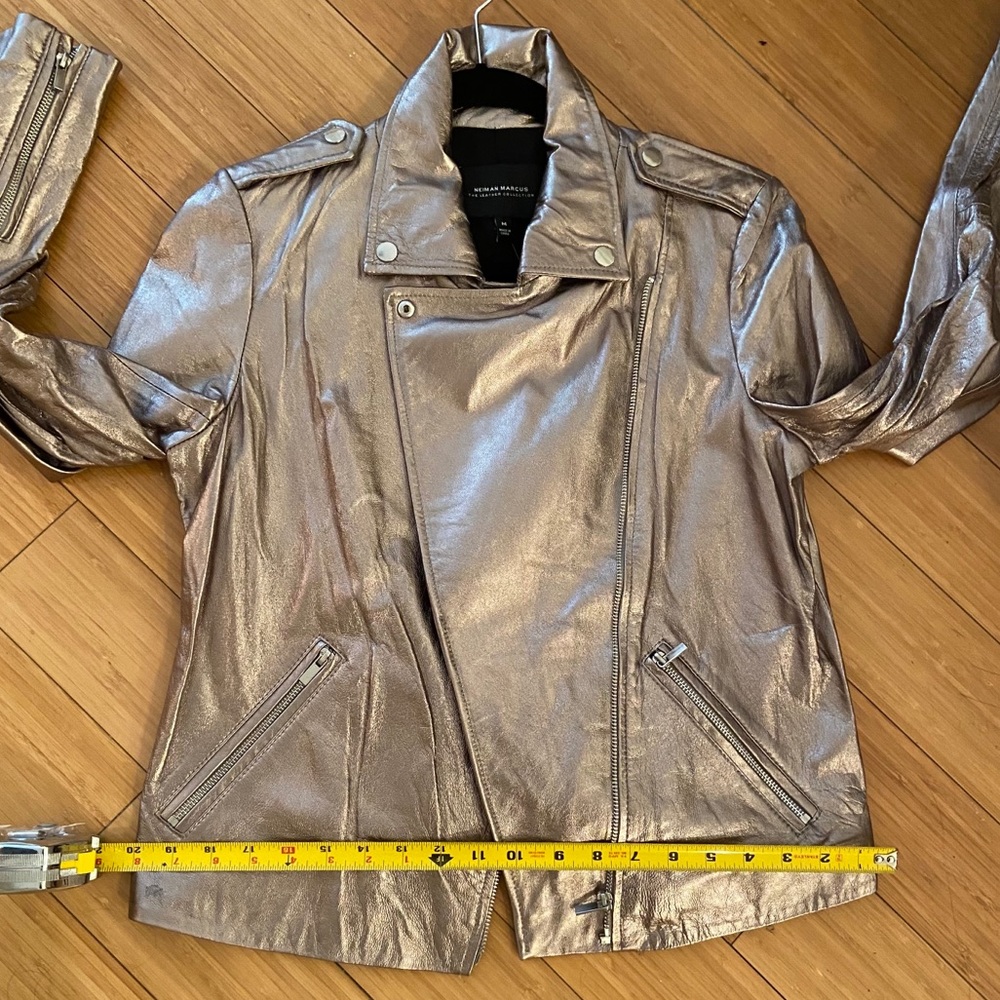 NWT Neiman Marcus Real Metallic Leather Jacket - Picture 9 of 9